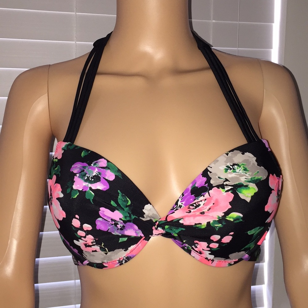 NWOT Floral Bikini  top by TAHITI swimwear  size M